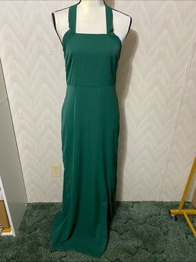 SHEIN Emerald Green Halter Maxi Dress